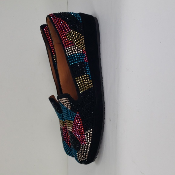 L'AMOUR DES PIEDS CORREZE STONE EMBELLISHMENT BLK SUEDE WEDGES SHOES 10 M MINT - Picture 3 of 14